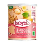 BABYBIO – 5 Cereales Banane Pomme – 220g