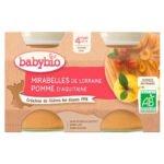 BABYBIO – Pots De Mirabelles Et Pomme 4mois+ Bio – 2x – 130g