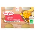 BABYBIO – Pots Mangue Et Pomme 4mois+ Bio – 2x – 130g