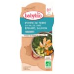 BABYBIO – Repas Bonne Nuit Pomme De Terre, Epinard Et Saumon 8mois+ Bio – 2x – 200g