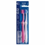 CURASEPT – Softline 0.12 Extra Soft Pack Brosses À Dents Rose Et Blanc – 2u
