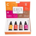 KAYZA – Coffret Eclat Sérums (vitamine C + Rétinol + Caféine + Acide Hyaluronique) – 1u