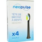 NEOPULSE – Neosonic Têtes De Brosse À Dent Souple Noir – 4u