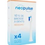 NEOPULSE – Neosonic Têtes De Brosse À Dent Ultra-souple Blanc – 4u