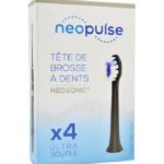 NEOPULSE – Neosonic Têtes De Brosse À Dent Ultra-souple Noir – 4u