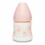 SUAVINEX – Biberon Rabbit  Avec Tetine Debit Ronde Lent +0m Pink
