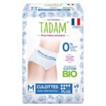 TADAM’ – Fuites Urinaires Culottes Non-irritantes Bio – Plus 100-155cm Taille M – 9u