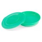 TWISTSHAKE SCELLE ASSIETTE D'APPRENTISSAGE REPAS BEBE AVEC COUVERCLE VERT